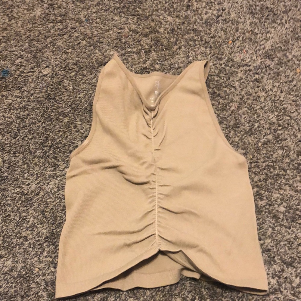 tan tight crop top